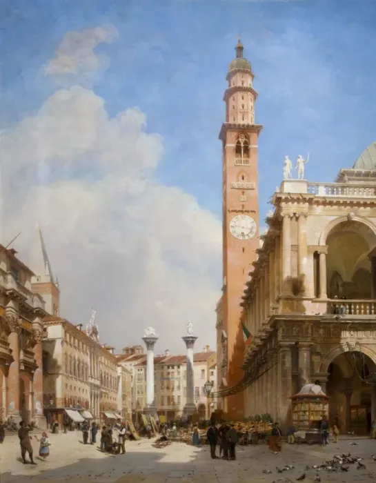 Framed Print : The Market Place, Vicenza Framed Print : The Market Place, Vicenza