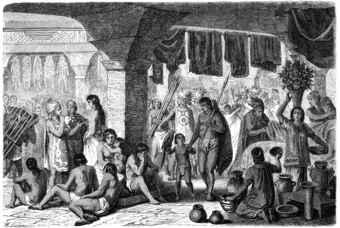 Framed Print : Market scene in pre-Columbian Tlatelolco Framed Print : Market scene in pre-Columbian Tlatelolco
