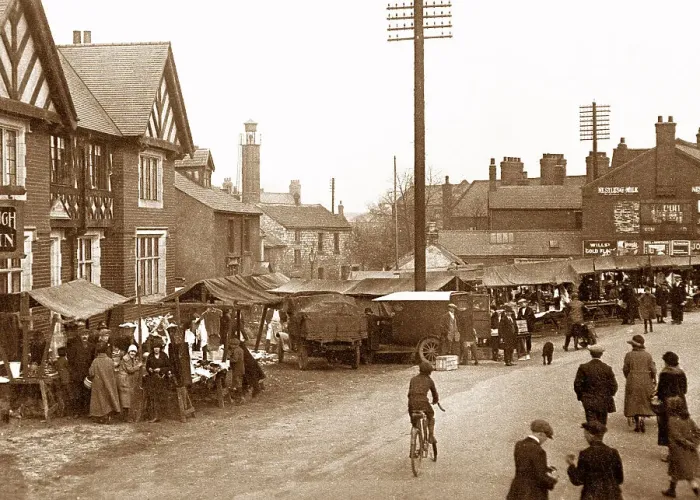 Framed Print : The Market, South Elmsall early 1900's Framed Print : The Market, South Elmsall early 1900's