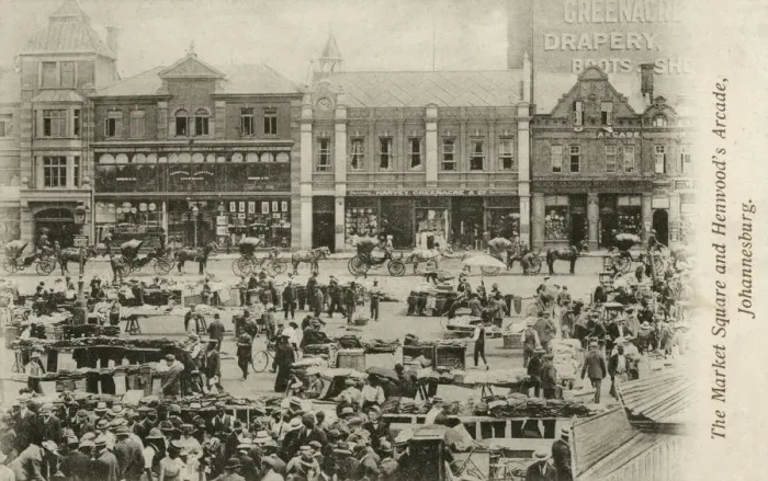 Framed Print : The Market Square and Henwoods Arcade - Johannesburg, South Africa. Date: 1905 Framed Print : The Market Square and Henwoods Arcade - Johannesburg, South Africa. Date: 1905