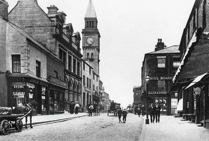 Framed Print : Market Street, Chorley early 1900's Framed Print : Market Street, Chorley early 1900's