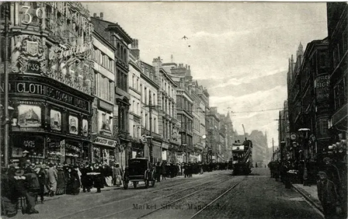 Framed Print : Market Street, Manchester, Lancashire Framed Print : Market Street, Manchester, Lancashire