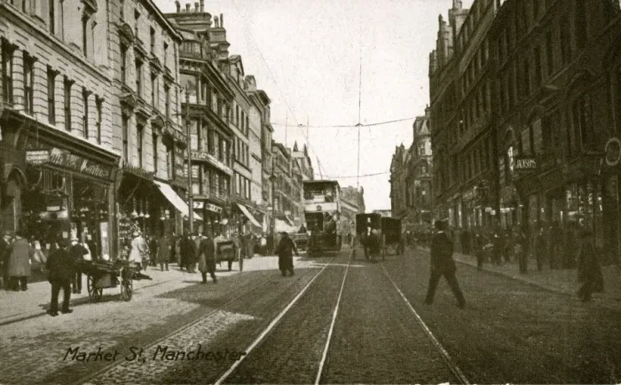 Framed Print : Market Street, Manchester, Lancashire Framed Print : Market Street, Manchester, Lancashire