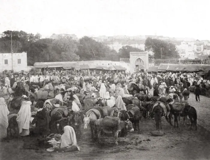 Framed Print : Market, Tangier, Morocco, c. 1900 Framed Print : Market, Tangier, Morocco, c. 1900