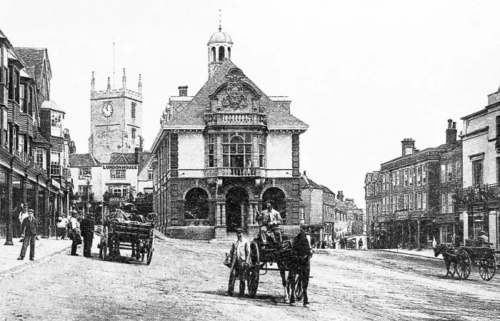 Framed Print : Marlborough Town Hall Victorian period Framed Print : Marlborough Town Hall Victorian period