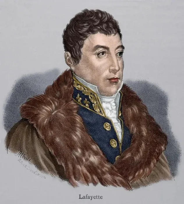Framed Print : Marquis of La Fayette (1757-1834). Colored engraving Framed Print : Marquis of La Fayette (1757-1834). Colored engraving