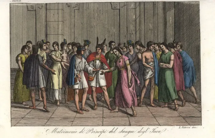 Framed Print : Marriage ceremony among the Inca royal family Framed Print : Marriage ceremony among the Inca royal family