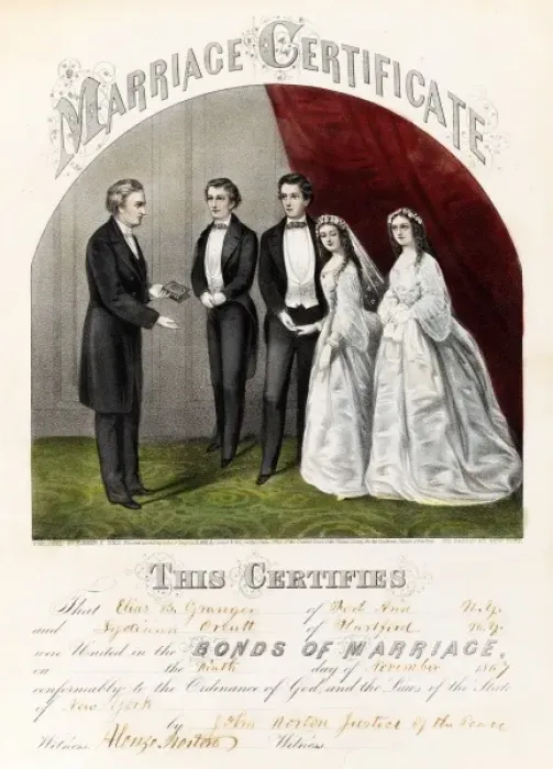 Framed Print : Marriage Certificate Framed Print : Marriage Certificate