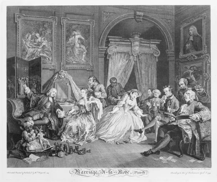 Framed Print : Marriage e la mode--the toilette scene Marriage ꠬a mode--t