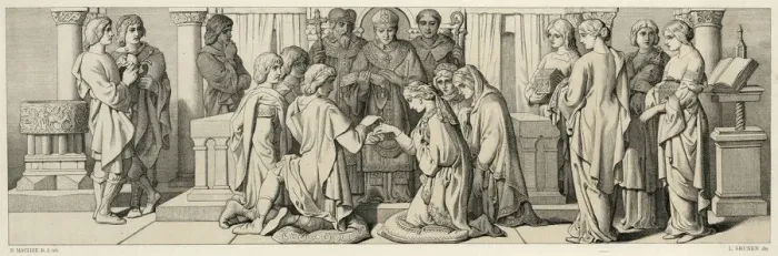 Framed Print : The marriage of King Harold II Framed Print : The marriage of King Harold II
