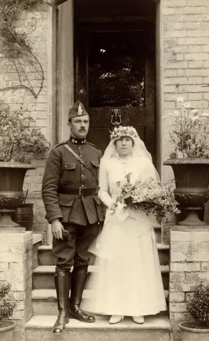Framed Print : Marriage photograph Belgian soldier Framed Print : Marriage photograph Belgian soldier