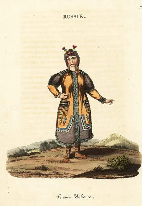 Framed Print : Married woman of the Yakut or Sakha people, 18th century Framed Print : Married woman of the Yakut or Sakha people, 18th century