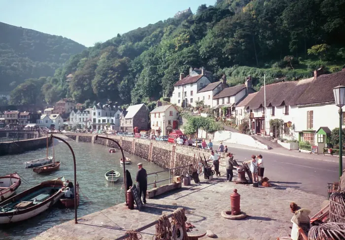 Framed Print : Mars Hill and harbour, Lynmouth Framed Print : Mars Hill and harbour, Lynmouth