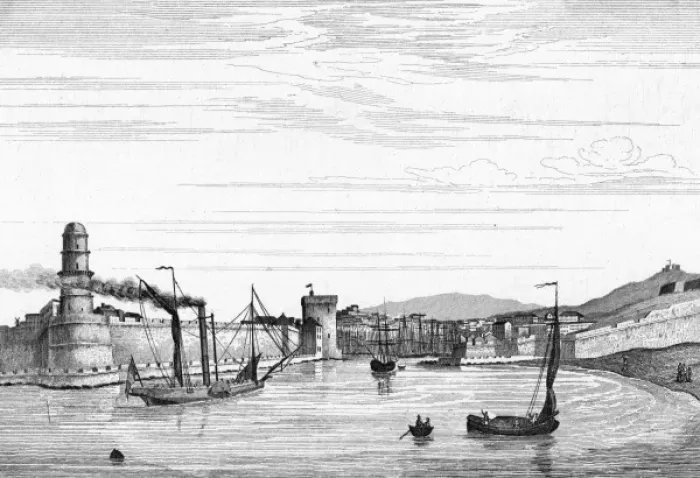 Framed Print : Marseille / Port C1835 Framed Print : Marseille / Port C1835