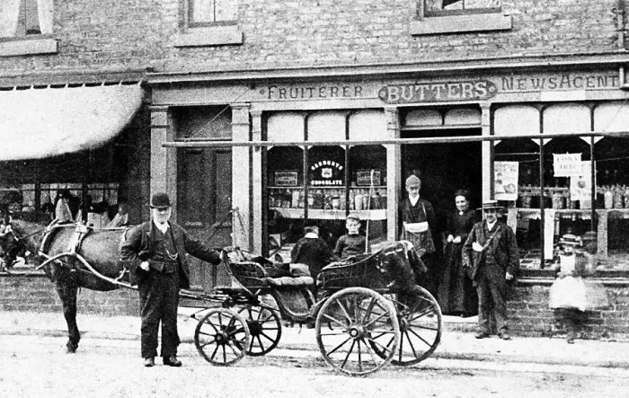 Framed Print : Marske Butter's Shop Victorian period Framed Print : Marske Butter's Shop Victorian period