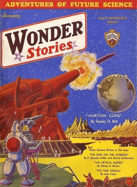 Martian Guns, Wonder Stories SciFi Magazine Cover