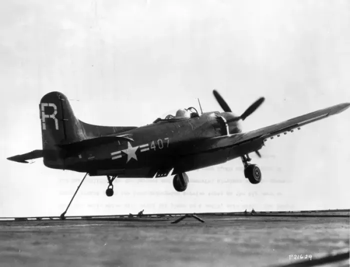 Framed Print : Martin AM-1 Mauler catches the wire Framed Print : Martin AM-1 Mauler catches the wire