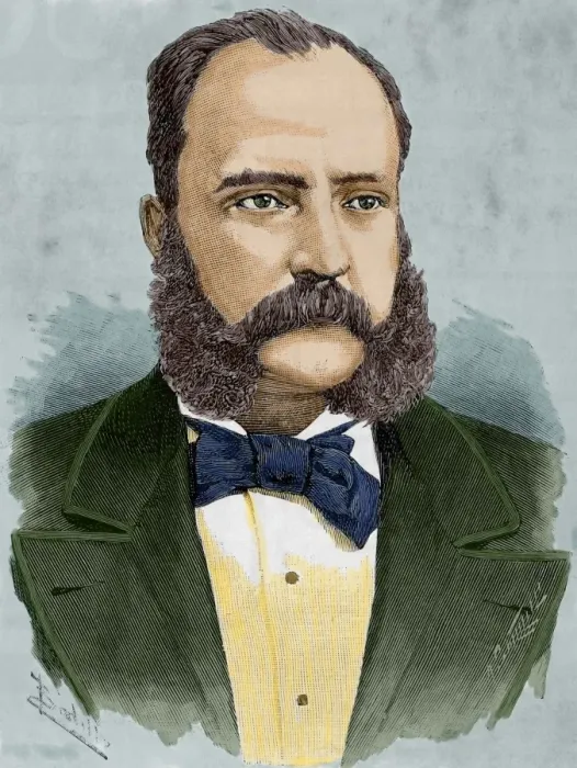 Framed Print : Martin Barrundia (d. 1890). Colored engraving Framed Print : Martin Barrundia (d. 1890). Colored engraving