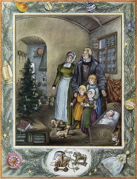 Martin Luther with his Family and their Christmas Tree