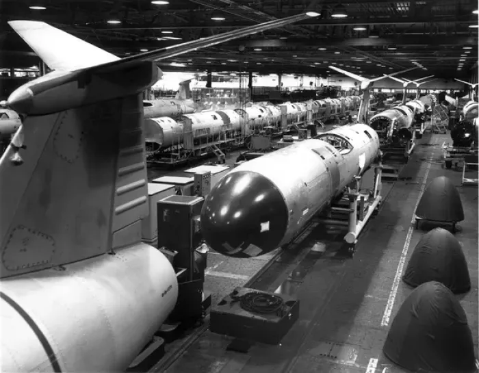 Framed Print : Martin TM-76 Mace surface-to-surface missile production line Framed Print : Martin TM-76 Mace surface-to-surface missile production line