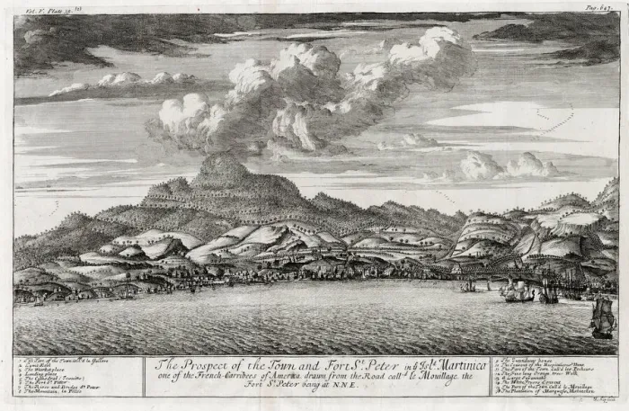 Framed Print : Martinique: view of Saint Pierre from the sea Date: 17th century Framed Print : Martinique: view of Saint Pierre from the sea Date: 17th century