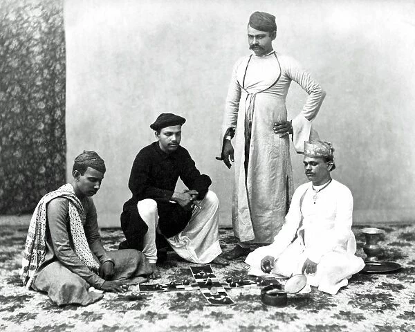 Marwari men playing board game, India