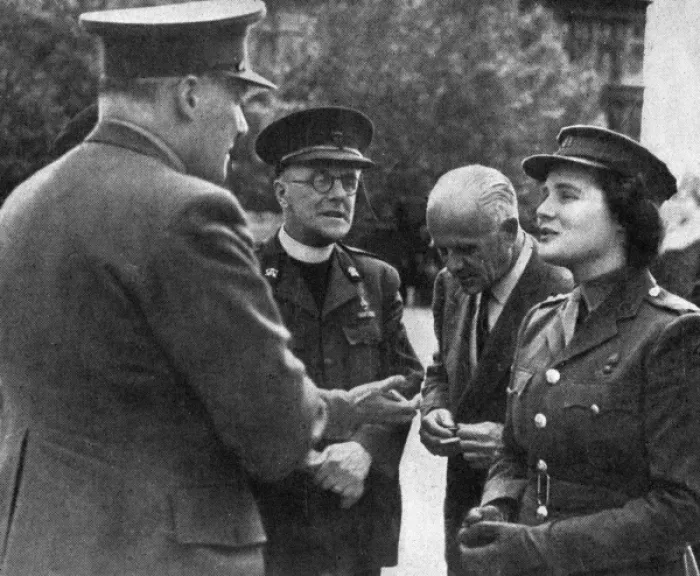 Framed Print : Mary Churchill christens a canteen, 1944 Framed Print : Mary Churchill christens a canteen, 1944