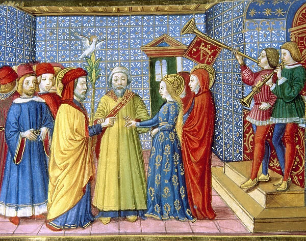 Mary and Josephs Wedding. Codex of Predis (1476). Italy