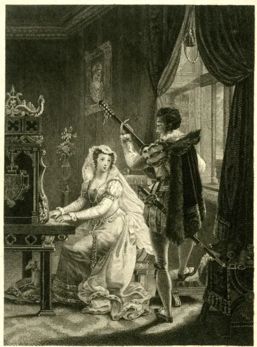 Framed Print : Mary Queen of Scots and Chatelar (or Rizzio) Framed Print : Mary Queen of Scots and Chatelar (or Rizzio)