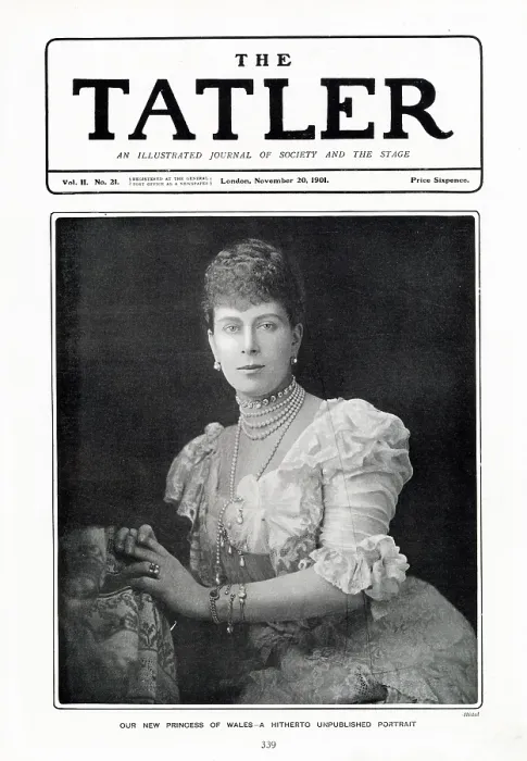 Framed Print : Mary of Teck (1867 - 1953), front cover of The Tatler 20th November 1901 Framed Print : Mary of Teck (1867 - 1953), front cover of The Tatler 20th November 1901