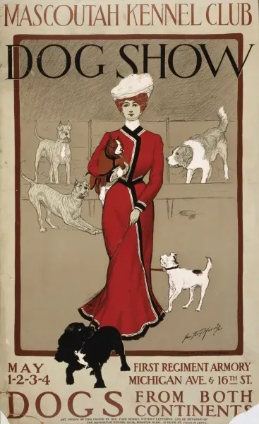 Early 20th Century Print of Mascoutah Kennel Club Dog Art