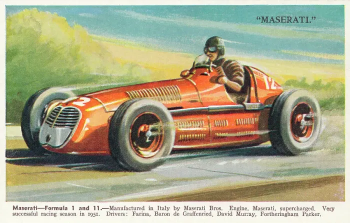 Framed Print : Maserati. 1950s Formula 1 racing car Date: 1950s Framed Print : Maserati. 1950s Formula 1 racing car Date: 1950s
