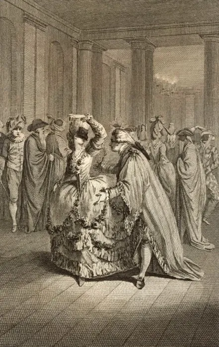 Framed Print : MASKED BALL / FRANCE / 1780 Framed Print : MASKED BALL / FRANCE / 1780
