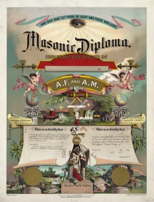 Framed Print : Masonic diploma Framed Print : Masonic diploma