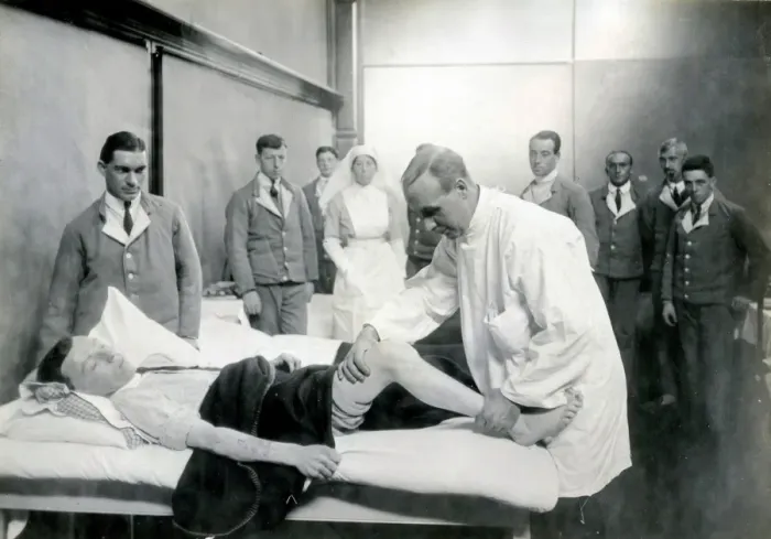 Framed Print : Masseur at work, Quex Park VAD Hospital Framed Print : Masseur at work, Quex Park VAD Hospital