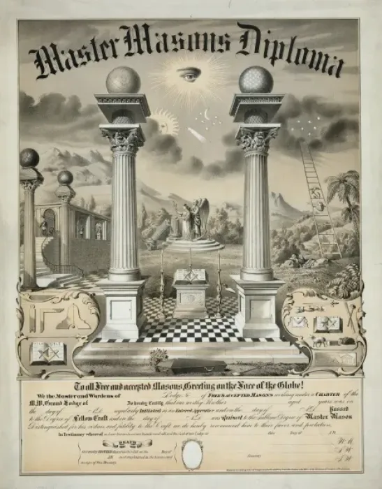 Framed Print : Master Masons diploma Framed Print : Master Masons diploma