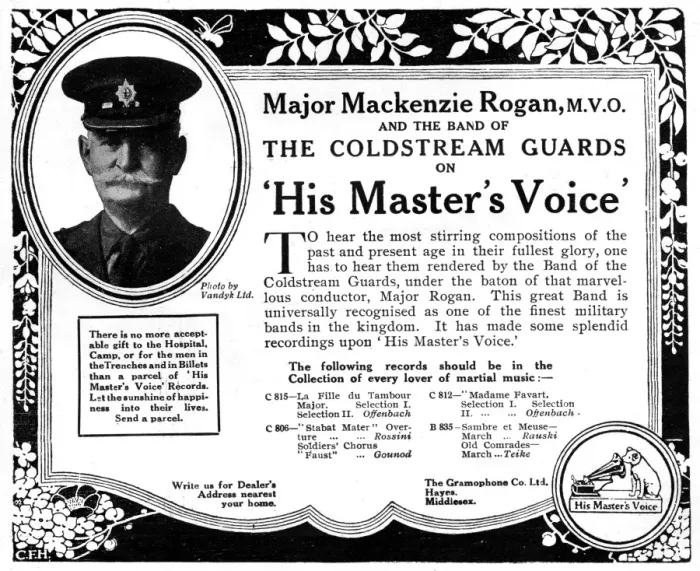 Framed Print : His Masters Voice, military band recording World War One Framed Print : His Masters Voice, military band recording World War One