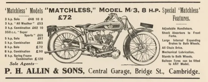 Framed Print : Matchless M / Bike Advert Framed Print : Matchless M / Bike Advert