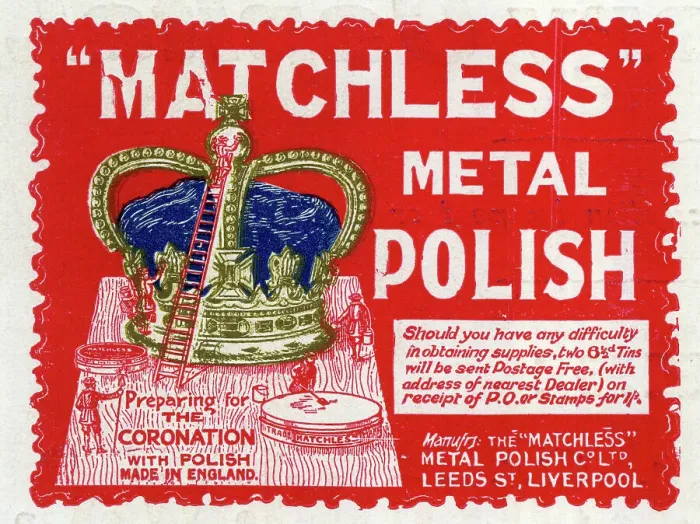 Framed Print : Matchless Metal Polish advert, polishing the Crown Framed Print : Matchless Metal Polish advert, polishing the Crown