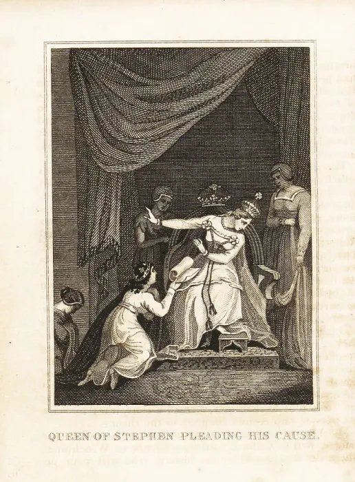 Framed Print : Matilda pleading King Stephen's cause with Empress Matilda Framed Print : Matilda pleading King Stephen's cause with Empress Matilda