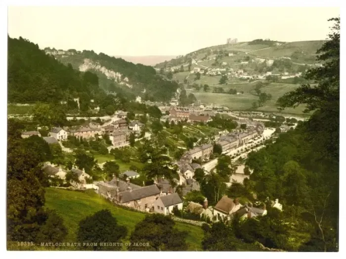 Framed Print : Matlock Bath, from Heights of Jacob, Derbyshire, England Framed Print : Matlock Bath, from Heights of Jacob, Derbyshire, England