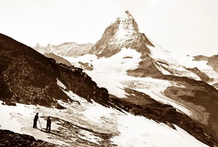 Framed Print : The Matterhorn, Victorian period, hand coloured photo Framed Print : The Matterhorn, Victorian period, hand coloured photo