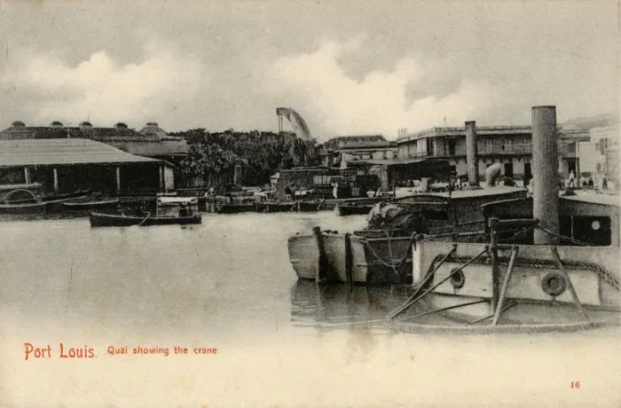 Framed Print : Mauritius - Port Louis - Port Quayside showing the Crane Framed Print : Mauritius - Port Louis - Port Quayside showing the Crane
