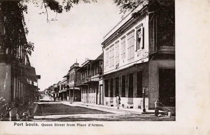 Framed Print : Mauritius - Port Louis - Queen Street from Place dArmes Framed Print : Mauritius - Port Louis - Queen Street from Place dArmes