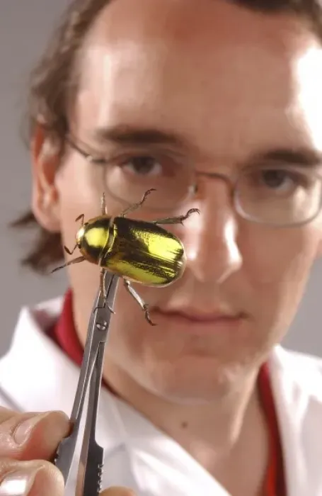 Framed Print : Max Barclay with beetle specimen Framed Print : Max Barclay with beetle specimen