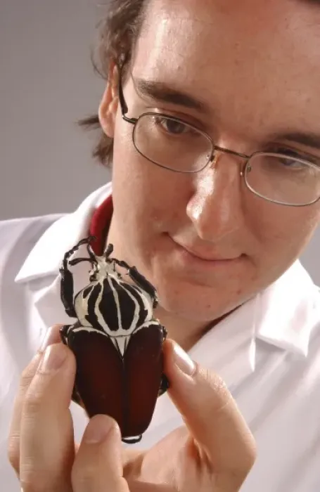 Framed Print : Max Barclay with beetle specimen Framed Print : Max Barclay with beetle specimen