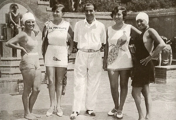 Max Dearly with bathing costume winners, French Riviera