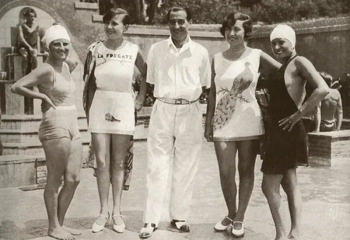 Framed Print : Max Dearly with bathing costume winners, French Riviera Framed Print : Max Dearly with bathing costume winners, French Riviera