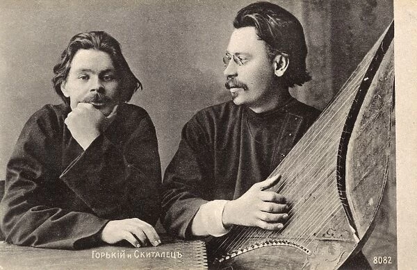 Maxim Gorky, Russian Writer with a Gusli Player