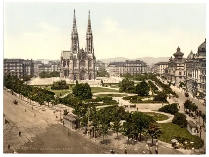 Framed Print : Maximilian Place, Vienna, Austro-Hungary Framed Print : Maximilian Place, Vienna, Austro-Hungary